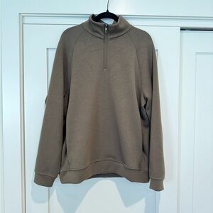 Lululemon Smooth Spacer Quarter Zip Size Large Khaki/Grey